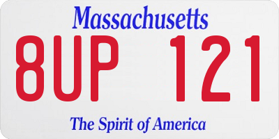 MA license plate 8UP121