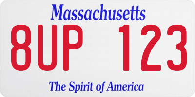 MA license plate 8UP123