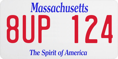 MA license plate 8UP124