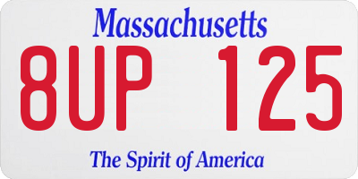 MA license plate 8UP125
