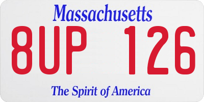 MA license plate 8UP126