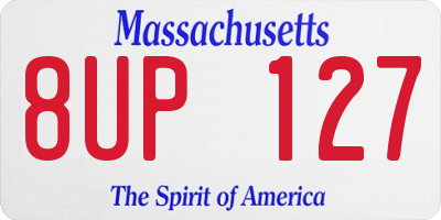 MA license plate 8UP127