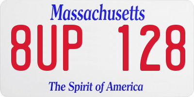 MA license plate 8UP128