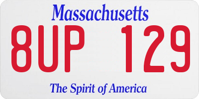 MA license plate 8UP129