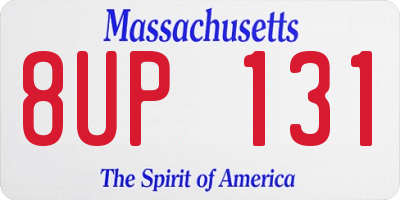 MA license plate 8UP131