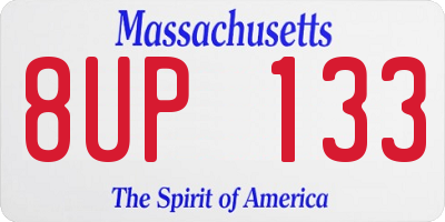 MA license plate 8UP133