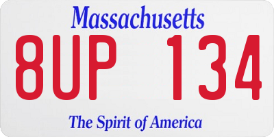 MA license plate 8UP134