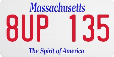 MA license plate 8UP135