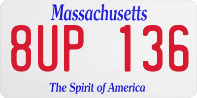 MA license plate 8UP136