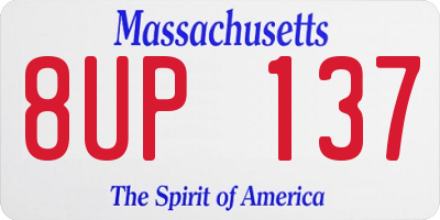 MA license plate 8UP137