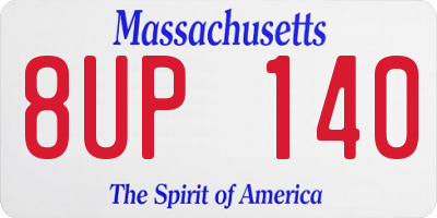 MA license plate 8UP140