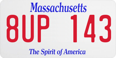 MA license plate 8UP143