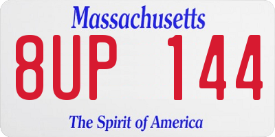 MA license plate 8UP144