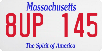 MA license plate 8UP145