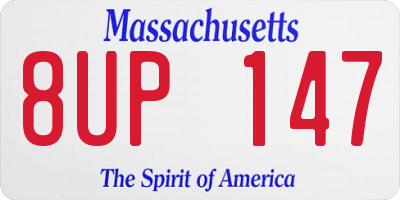 MA license plate 8UP147