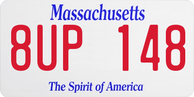 MA license plate 8UP148
