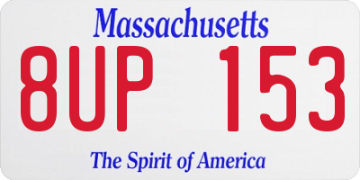 MA license plate 8UP153