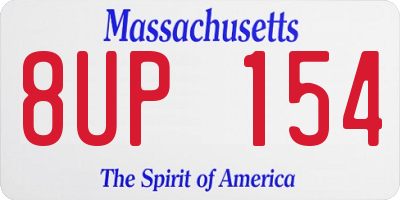 MA license plate 8UP154