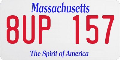 MA license plate 8UP157