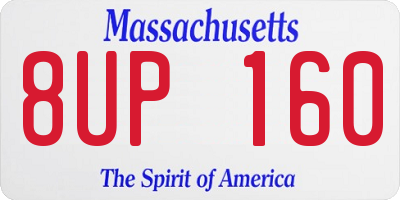 MA license plate 8UP160