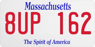 MA license plate 8UP162