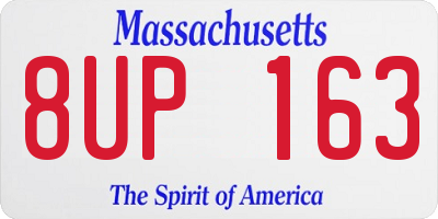 MA license plate 8UP163