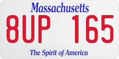 MA license plate 8UP165