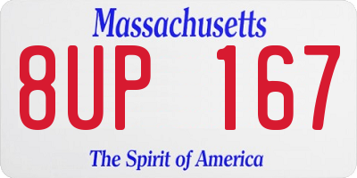 MA license plate 8UP167