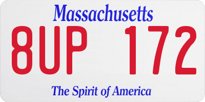 MA license plate 8UP172