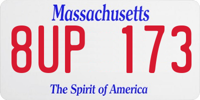 MA license plate 8UP173