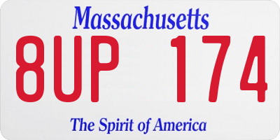 MA license plate 8UP174