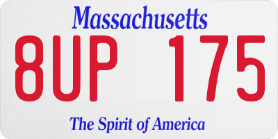 MA license plate 8UP175