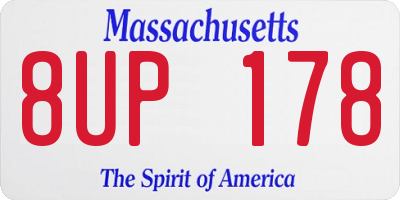 MA license plate 8UP178