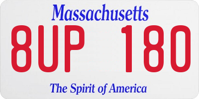 MA license plate 8UP180