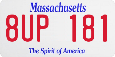 MA license plate 8UP181