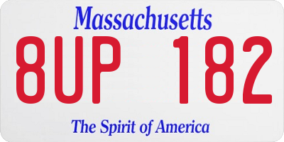 MA license plate 8UP182