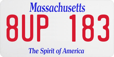 MA license plate 8UP183