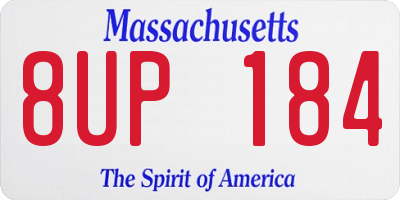 MA license plate 8UP184