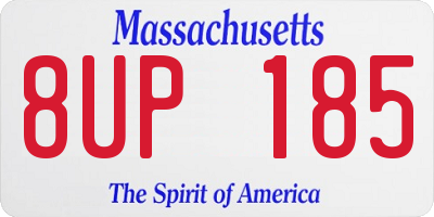 MA license plate 8UP185