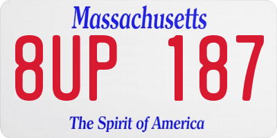 MA license plate 8UP187