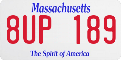 MA license plate 8UP189
