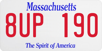 MA license plate 8UP190