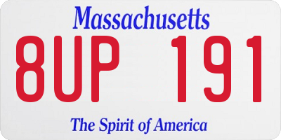 MA license plate 8UP191