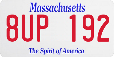 MA license plate 8UP192
