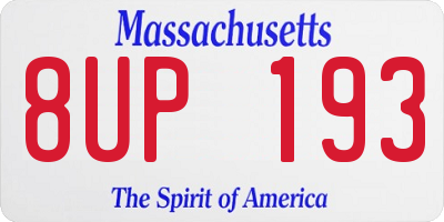 MA license plate 8UP193