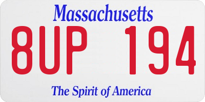 MA license plate 8UP194
