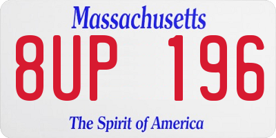 MA license plate 8UP196
