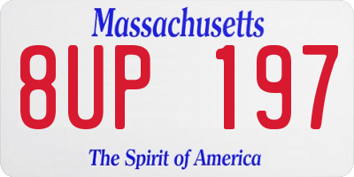 MA license plate 8UP197