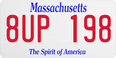 MA license plate 8UP198