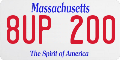 MA license plate 8UP200